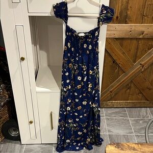 Altar'd State Blue Floral Maxi Dress